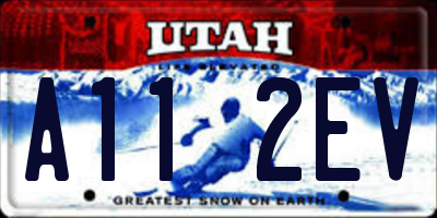 UT license plate A112EV