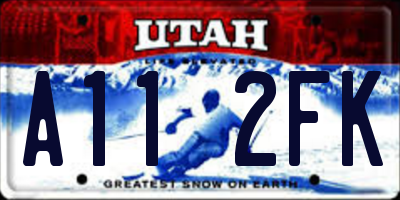 UT license plate A112FK