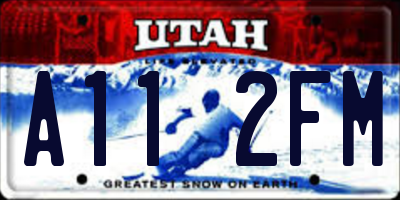 UT license plate A112FM