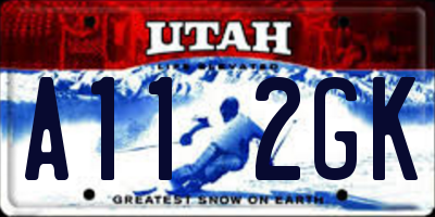 UT license plate A112GK