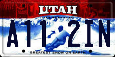 UT license plate A112IN