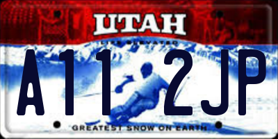 UT license plate A112JP