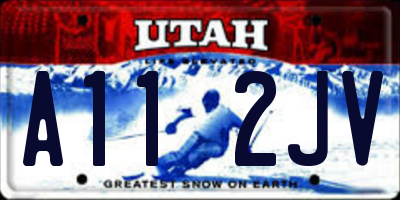 UT license plate A112JV