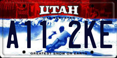 UT license plate A112KE