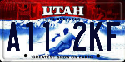 UT license plate A112KF