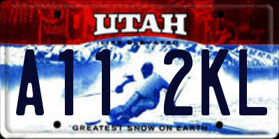 UT license plate A112KL