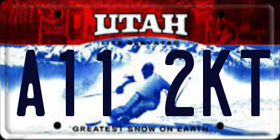 UT license plate A112KT
