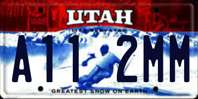 UT license plate A112MM