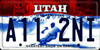 UT license plate A112NI