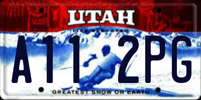 UT license plate A112PG