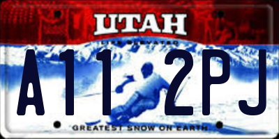 UT license plate A112PJ