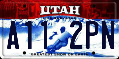 UT license plate A112PN