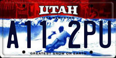 UT license plate A112PU