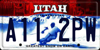 UT license plate A112PW