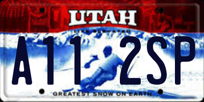 UT license plate A112SP