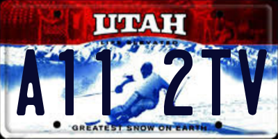 UT license plate A112TV
