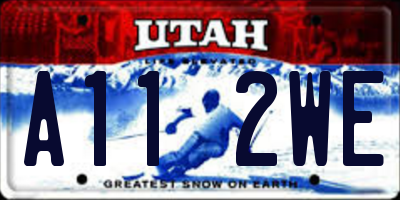 UT license plate A112WE
