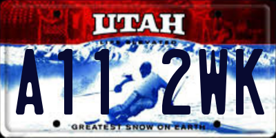UT license plate A112WK