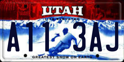 UT license plate A113AJ