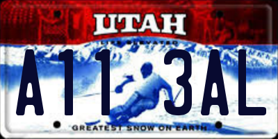 UT license plate A113AL
