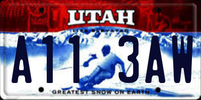 UT license plate A113AW