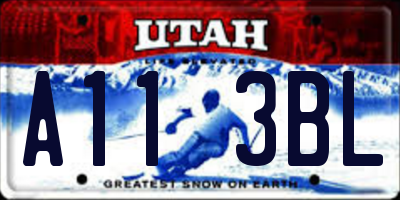 UT license plate A113BL