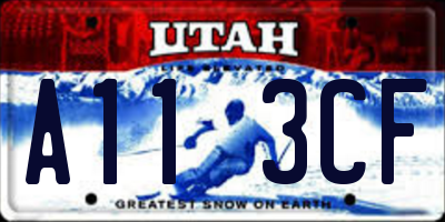 UT license plate A113CF