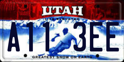 UT license plate A113EE