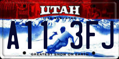 UT license plate A113FJ