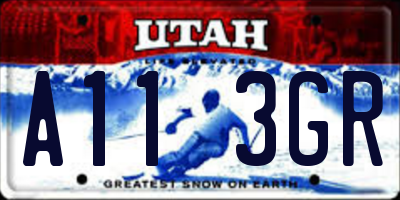 UT license plate A113GR