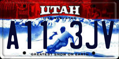 UT license plate A113JV
