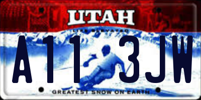 UT license plate A113JW