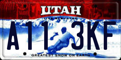 UT license plate A113KF