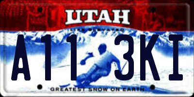 UT license plate A113KI