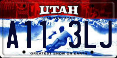 UT license plate A113LJ