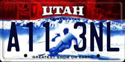 UT license plate A113NL