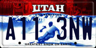 UT license plate A113NW