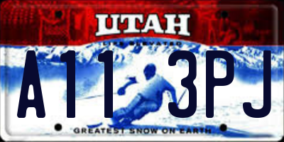 UT license plate A113PJ