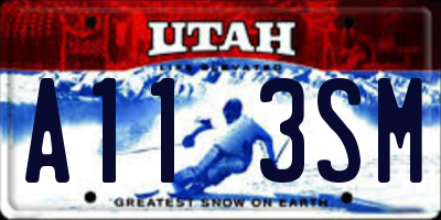 UT license plate A113SM