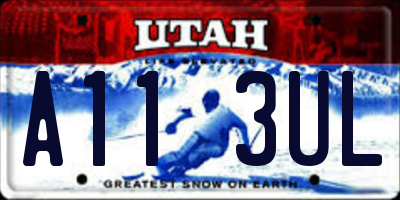 UT license plate A113UL
