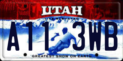 UT license plate A113WB