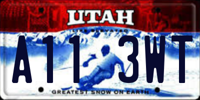 UT license plate A113WT