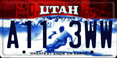 UT license plate A113WW