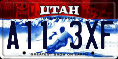 UT license plate A113XF