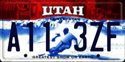 UT license plate A113ZF