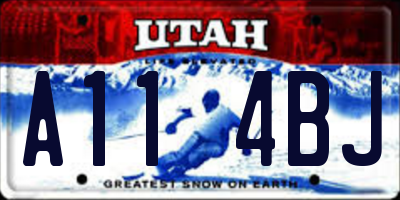 UT license plate A114BJ
