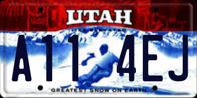 UT license plate A114EJ