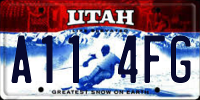 UT license plate A114FG