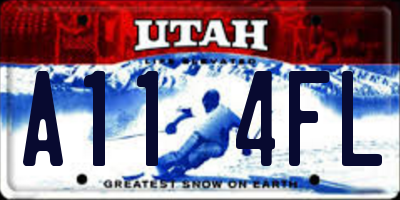 UT license plate A114FL