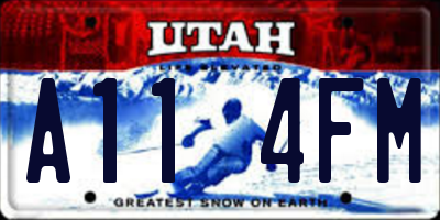 UT license plate A114FM